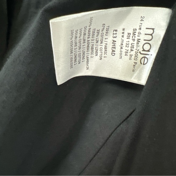 Maje Blazer with Black Leather Detail - Picture 8 of 8